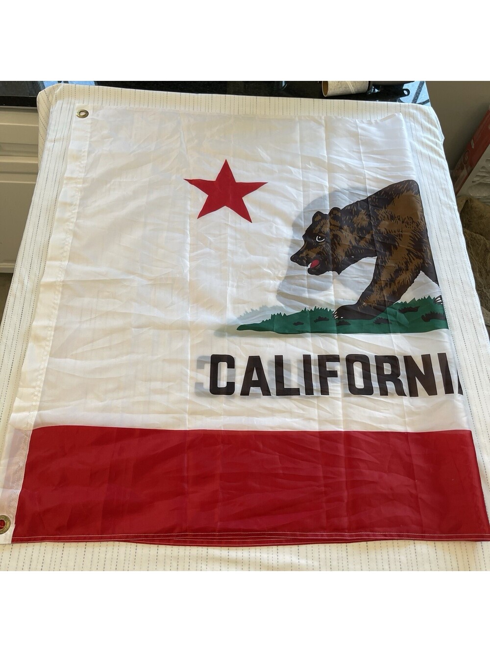 California Republic State Flag 3x5 Ft Bear CA Republic Polyester Banner Grommets
